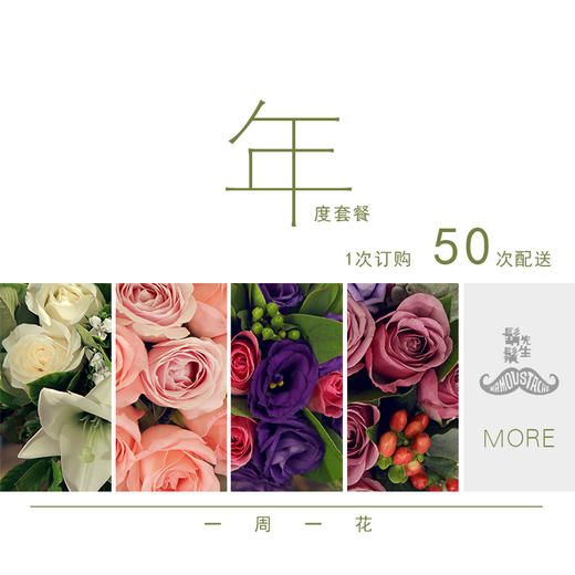 胡须先生玫瑰年送50次年度套餐家庭鲜花速递hxt2014103003