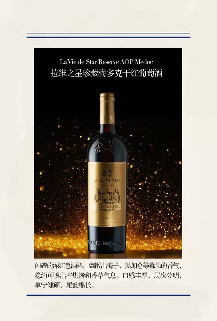 法国拉维之星珍藏梅多克干红葡萄酒750ml瓶进口酒