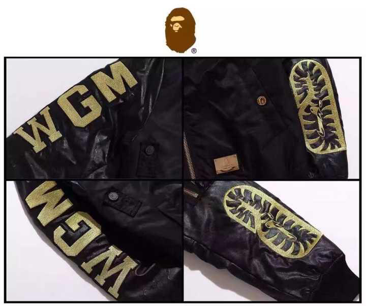 5059# bape black 黑金鲨鱼ma1 空军夹克 颜色: 黑色 尺码: m l xl