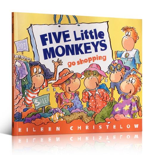 原版five little monkeys go shopping 五只小猴子去逛街 绘本