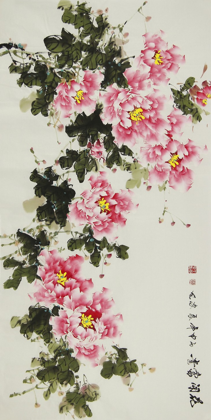 王凌风老师作品22627.花开富贵 138x70cm 约8.