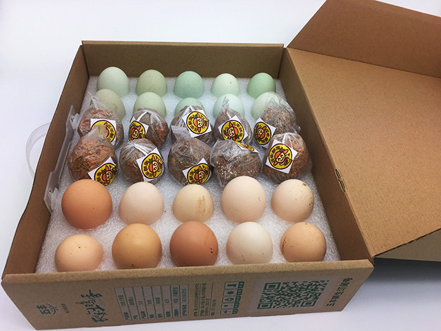 黄金鸡蛋礼盒 粉壳 绿壳 皮蛋 30枚包邮 - 五丰鲜生