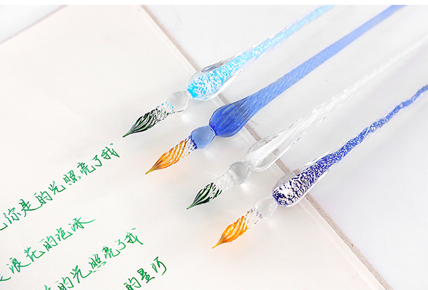 满减活动*】三年二班 创意手工制作玻璃笔蘸水笔套装礼品 学生彩色