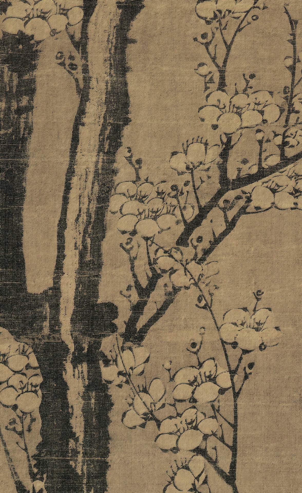 绢本 立轴  52×150厘米  台北故宫博物院——元代画梅圣手王冕的墨梅