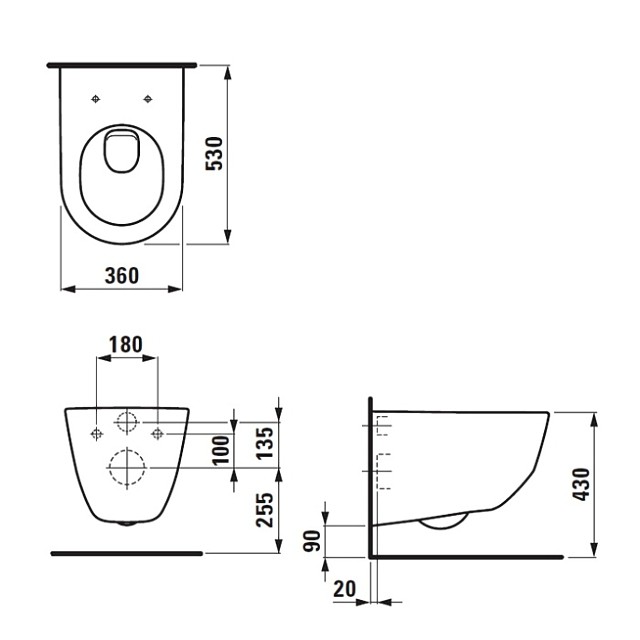 820956 896951瑞士 劳芬laufen pro系列 挂墙坐便器