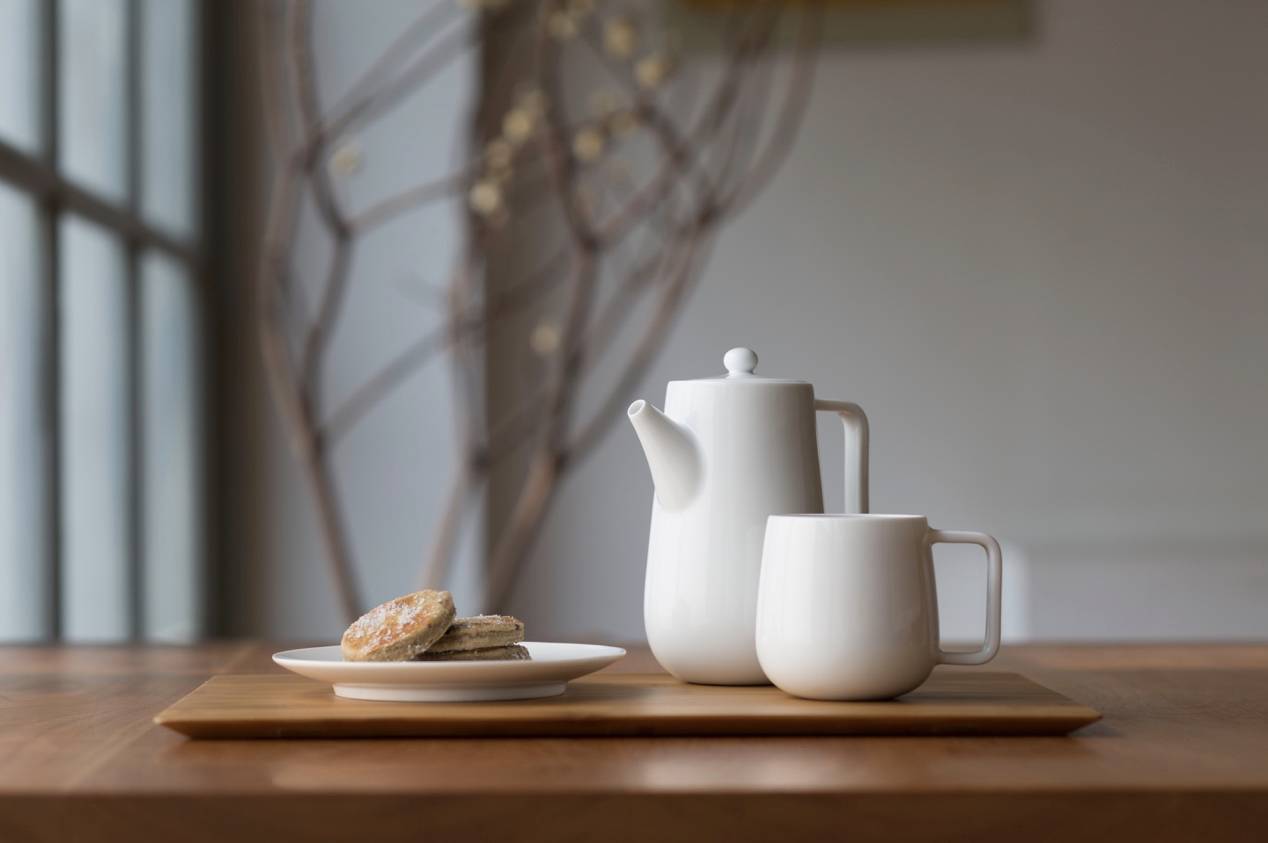 煮叶原研哉设计茶器白瓷壶与白瓷杯