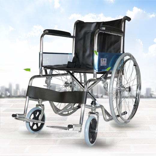 凯洋手动轮椅ky873 基本款优质钢可折叠家用老人轮椅代步