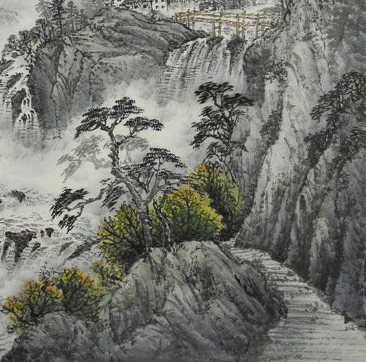 杨耀平老师作品37621云气浮动绿满岭69x69cm约43平尺未托作品编号yyp