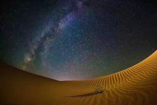 沙漠篝火大狂欢:学员们围坐在一起篝火晚会,西北夜色,篝火狂欢,我们高