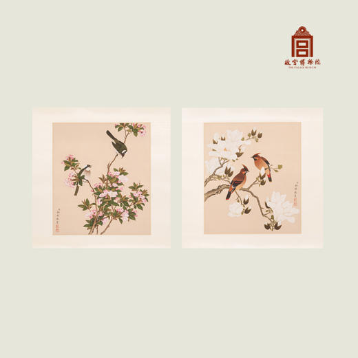余穉 花鸟图页 太平鸟,白头翁