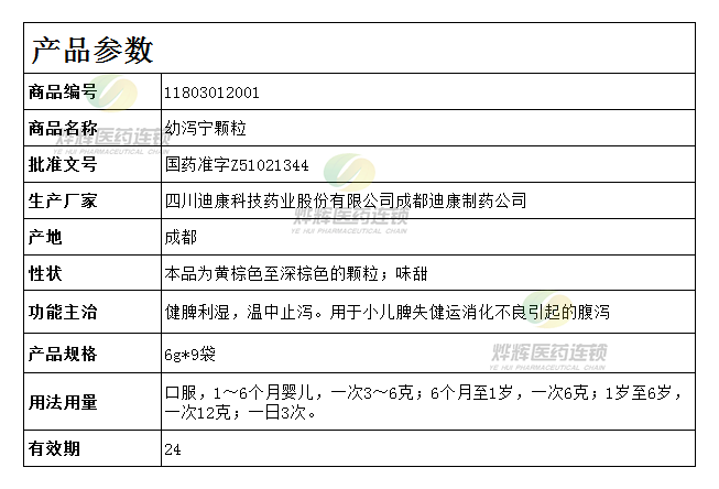 幼泻宁颗粒6g9袋