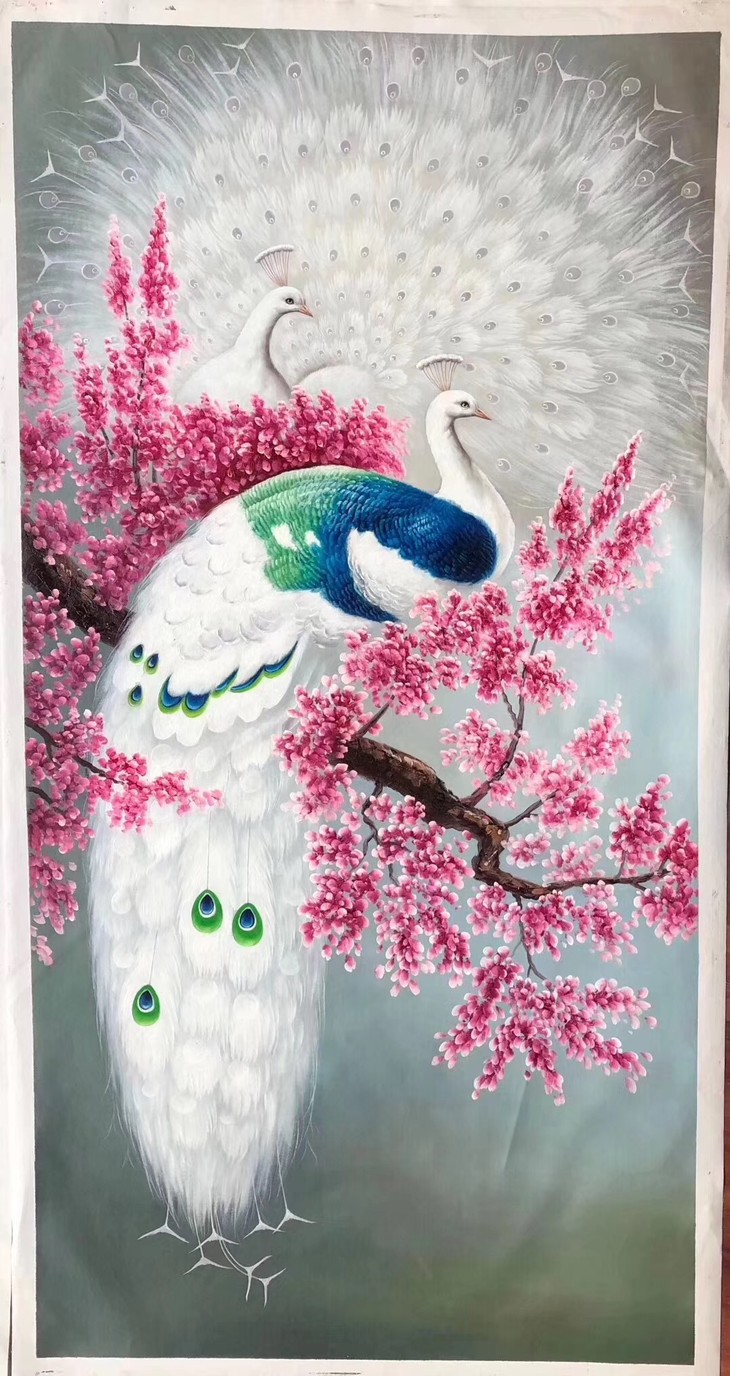 精品油画孔雀