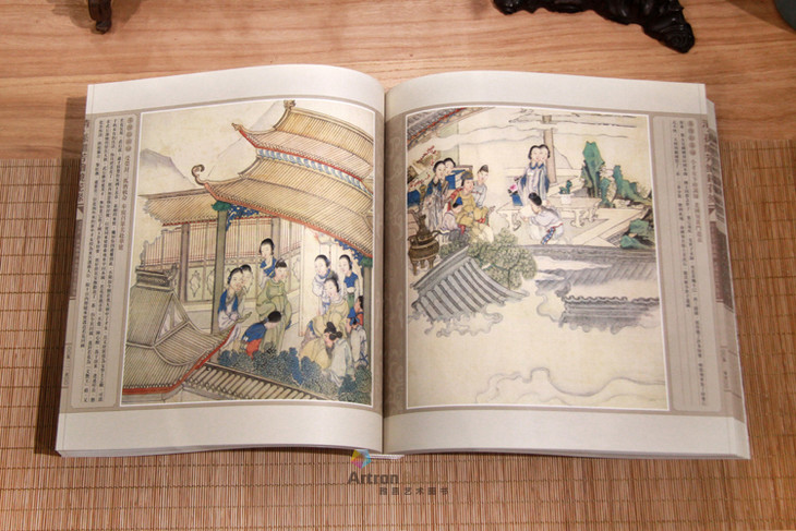 《镜花缘》故事绘制的工笔重彩人物画