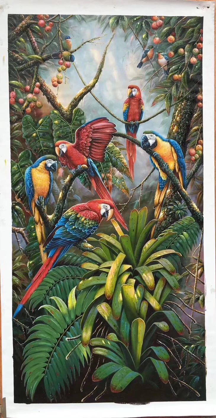 精品油画:鹦鹉