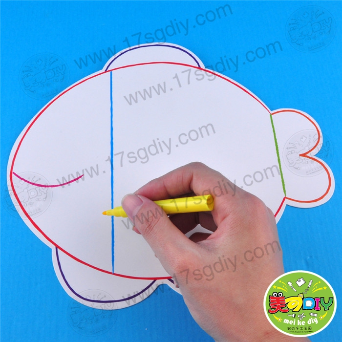 彩纸鱼贴纸画幼儿园粘贴画环境创设儿童手工材料热卖
