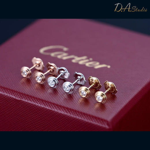 cartier款 diamants lgers/镶钻耳钉/3.8mm(g18k/钻石)