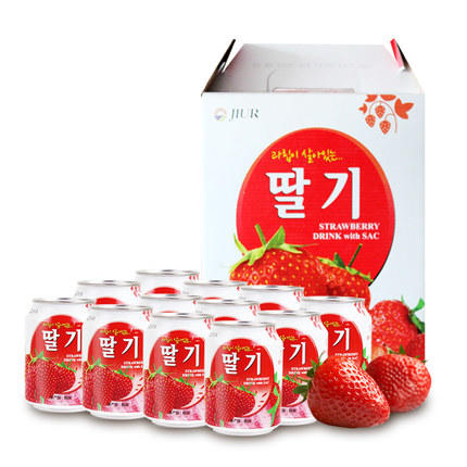 韩国九日牌草莓果汁饮料 238ml/听