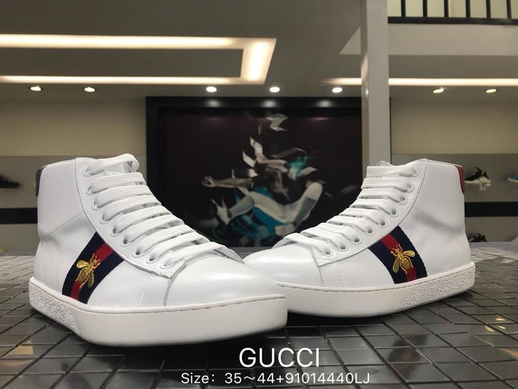 古琦gucci小蜜蜂高帮休闲鞋