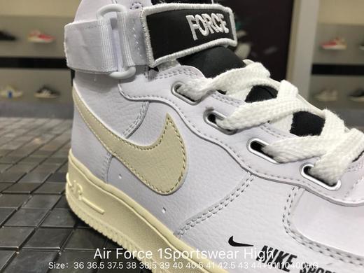 耐克nikeairforce1sportswearhigh米白做旧魔术贴高帮复古休闲板鞋aj7