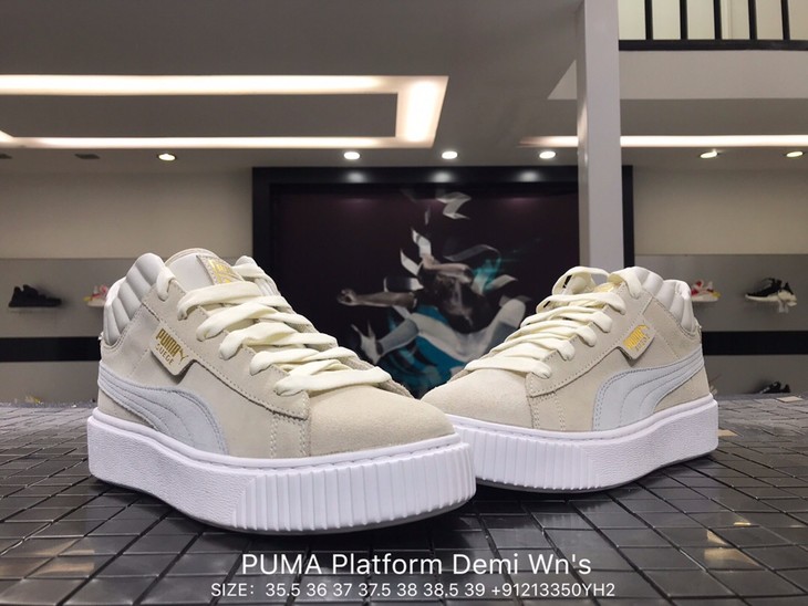 女鞋pumaplatformdemiwns彪马18冬季新款蕾哈娜中帮厚底板鞋二代厚底