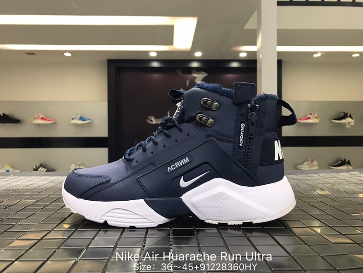 男女均有 耐克 nike air huarache run ultra 华莱士高帮机能皮面拉链