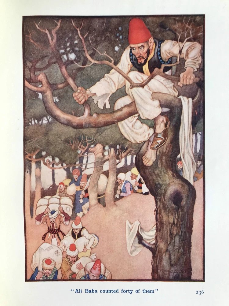 1923年天方夜谭配精美彩色插图漆面精装大32开
