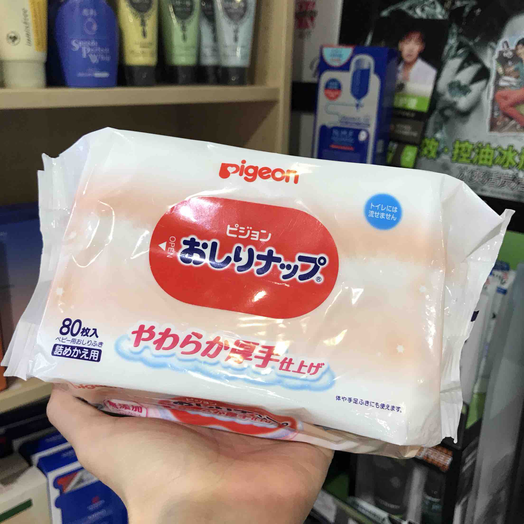 缺货日本进口贝亲清爽型湿纸巾80片6k