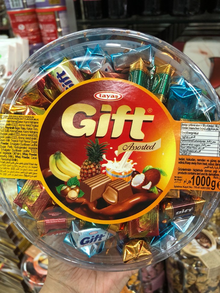 土耳其泰雅丝tayas巧克力糖果1kg装系列giftlove榛子味香橙味水果多种