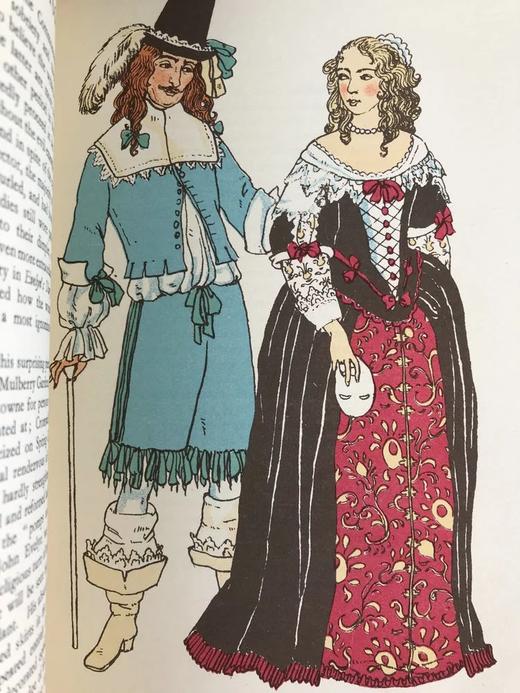 英国十七世纪服饰图集 配精美彩色插图 漆面精装18开