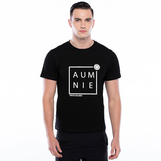 捡漏aumnie丨澳弥尼瑜伽短袖classictshirt经典方形logot恤黑色株洲仓