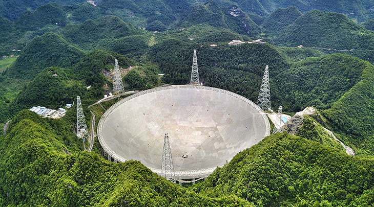 世界上望得最远的地方中国天眼,全称500米口径球面射电望远镜(fast)