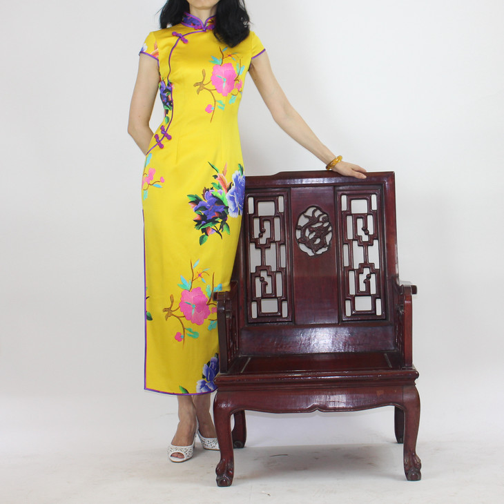 云锦旗袍春夏季女士中国风日常优雅长款改良式绝代风华