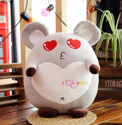 【玩具】萌鼠抱枕毛绒玩具可爱表情老鼠公仔生日礼物 瑶居嘉品