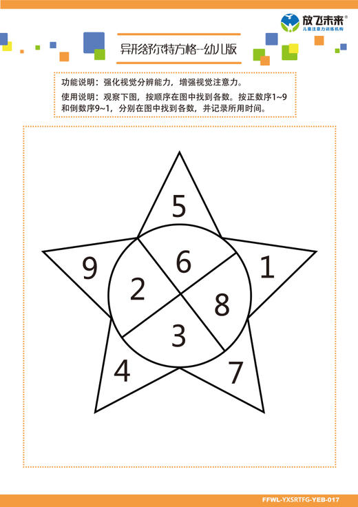 异形舒尔特方格注意力广度训练视觉广度专注力训练放飞未来