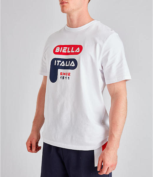 la现货m码 fila 斐乐 biella italia est 男士 纯棉圆领 短袖t恤