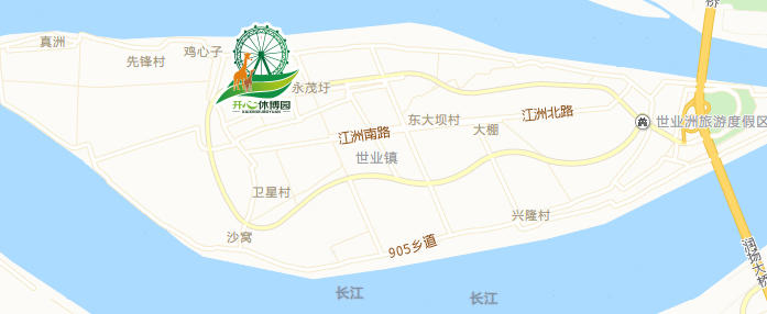 【景区地址】镇江市世业洲内环北路286号(导航到开心休博园)