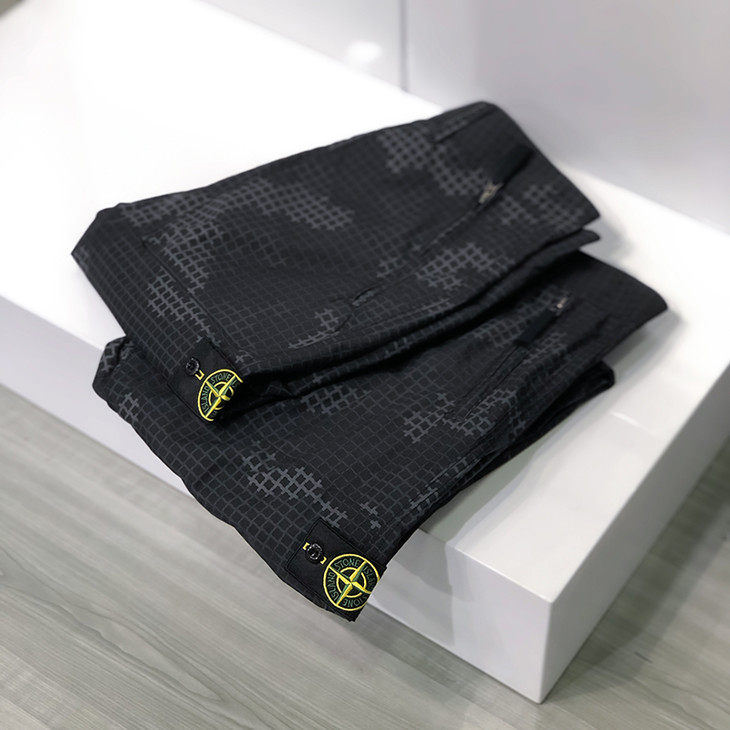 特惠价高级机能面料19ss新款石头岛网格迷彩格子工装军风格男士薄款