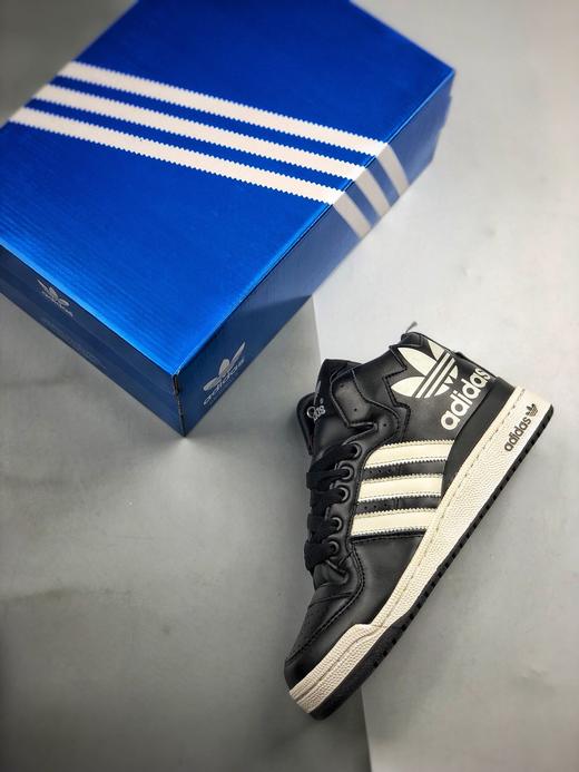 男女鞋adidasforummidhi黑白三叶草经典魔术贴复古板鞋男女潮流头层皮