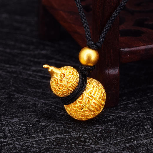 古法镀黄金葫芦项链可爱传承花丝福葫芦吊坠(货号 g3545)