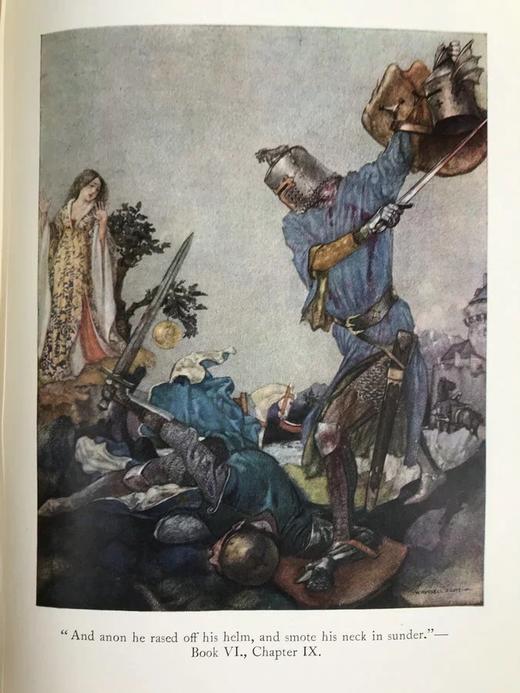 马洛礼《亚瑟王之死》 英国水彩大师弗林特24幅彩色插图 漆布精装大32