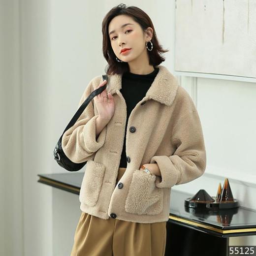 特卖价379妃图羊剪绒大衣材质100羊毛d55125zzw