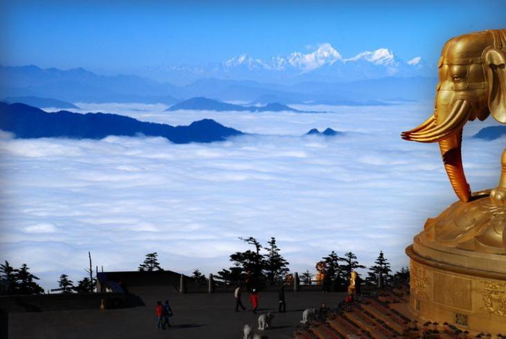 峨眉山全景游住景区半山/金顶 乐山大佛登山/船游大佛