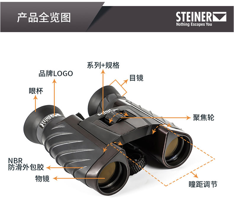 steiner视得乐德国双筒高清高倍小巧便携望远镜4477