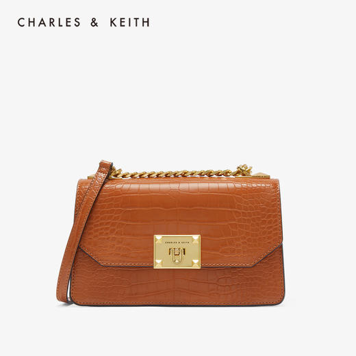 charleskeith小ck2020春季新品鳄鱼纹印花翻盖单肩包ck2807811262
