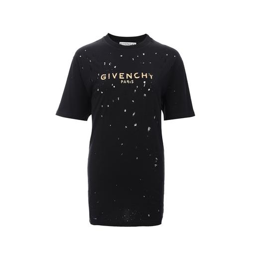givenchy纪梵希女装破洞印字短袖t恤