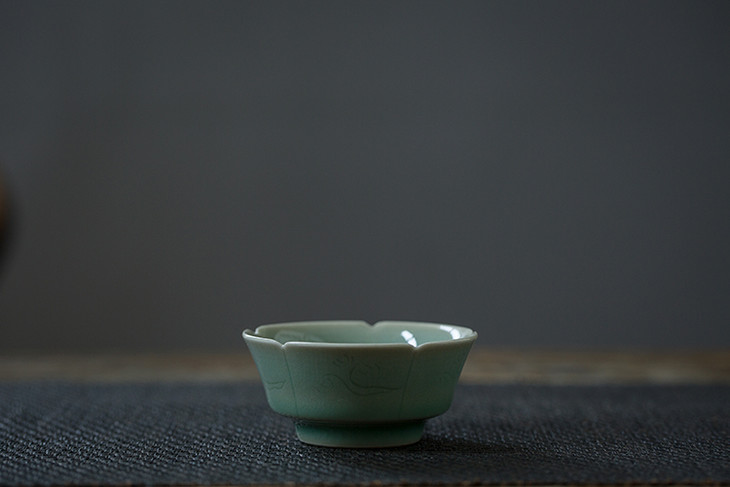 茶香记 龙泉青瓷 梅子青釉 葵口杯 非遗传承人陈均林