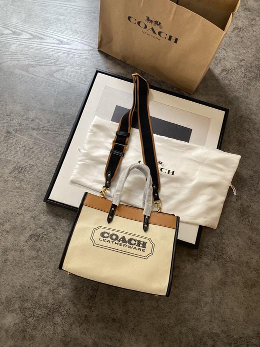 coach帆布托特包