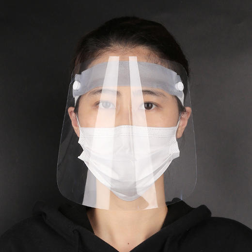 熊诺防护透明面罩防护面罩透明塑料防飞沫唾沫防护戴式遮脸放防风面罩