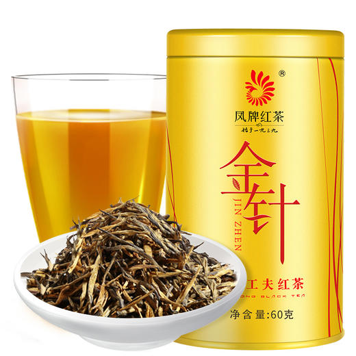 凤牌红茶 茶叶 云南金丝滇红金针金芽茶工夫红茶60g罐装 新茶