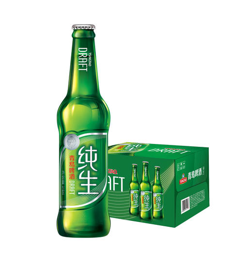 青岛啤酒纯生水晶标8度316ml*24瓶/箱